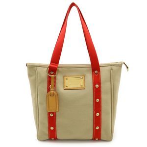 Louis Vuitton Antigua Cava MM Tote Bag Shoulder Tote Shoulder Bag Beige Red Red